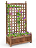 COSTWAY Blumenkasten mit Rankgitter 64,5 x 28 x 120 cm in Braun