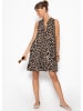 SASSYCLASSY Ärmelloses Musselin Kleid mit Volants und floralem Print in Grau