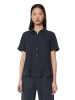 Marc O'Polo Kurzarm-Leinenbluse regular in deep blue sea