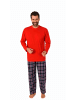 NORMANN langarm Schlafanzug Pyjama karierte Flanell Hose - 70847 in rot