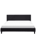 Beliani Doppelbett FITOU in Schwarz/Dunkler Holzfarbton - (W) 190 x (H) 87 x (L) 214 cm