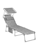SONGMICS Gartenliege Sandy in Grau - (B)53 x (H)29 x (T)193 cm