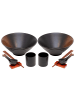 Intirilife Ramen Schüssel Set 2 Personen je 2x Schüssel Stäbchen Löffel Becher in Schwarz