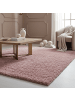 KADIMA DESIGN Teppich Hochflor Shaggy Uni-Look Polypropylen Wohnzimmer in Rosa
