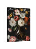WALLARENA Leinwandbild Blumen in Schwarz