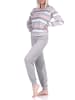 NORMANN Frottee Pyjama langarm Schlafanzug Bündchen Streifen - 69432 in grau