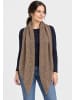 Faera Meliertes Dreieckstuch Strukturstricklook in Taupe