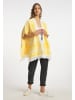 IZIA Damen Strickponcho in Gelb Weiss