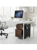 relaxdays Rollcontainer in Braun/ Schwarz - (B)40 x (H)57 x (T)40 cm