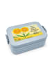 Mr. & Mrs. Panda Bentobox Blume Sonnenblume Design mit Spruch in Blau Pastell