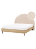 Beliani Doppelbett MILLAY in Beige/Schwarz/Braun - (W) 156 x (H) 130 x (L) 211 cm