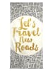 Juniqe Strandtuch "Let's Travel New Roads" in Gelb & Schwarz