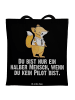 Mr. & Mrs. Panda Tragetasche Pilot Herz mit Spruch in Schwarz