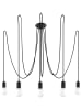 Nice Lamps Hängleuchte SPIDER 5 in Schwarz mit langem PVC-geflochtenes Kabel E27 NICE LAMPS