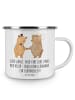 Mr. & Mrs. Panda Camping Emaille Tasse 25. Hochzeitstag Silberne... in Weiß