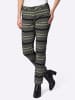 Heine Jeans in schwarz-khaki-bedruckt