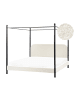 Beliani Himmelbett DANNEMOIS in Weiß/Schwarz - (W) 190 x (H) 180 x (L) 211 cm