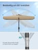 SONGMICS Sonnenschirm Sheld in Taupe - (B)200 x (H)250 x (T)300 cm