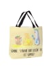 Mr. & Mrs. Panda Tote Bag Sommerfreude mit Spruch in Gelb Pastell