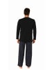 NORMANN Schlafanzug lang Pyjama Set Flanell Hose - 70934 in schwarz