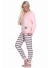 NORMANN Frottee Schlafanzug Bündchen - 77700 in rosa