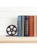relaxdays 8 x Buchstütze "Filmrolle" in Braun - (B)13 x (H)16 x (T)10 cm