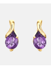 Diamant L'éternel Ohrstecker aus 375 Gelbgold mit Amethyst