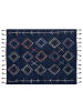 Beliani Geflochtener Teppich CORUM in Schwarz/Blau/Burgunderrot