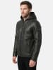 Tazzio Lederjacke "A805" - mit Kapuze - in Schwarz