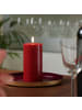 Uyuni Uyuni LED Kerze PIA Rustik-Optik Echtwachs Timer H: 15cm in rot