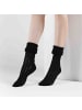 MUNADUNA 4er-Pack Lochmuster-Krempel-Shortsocks in Schwarz