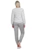 NORMANN Frottee Schlafanzug langarm Bündchen Streifen - 82809 in hellblau