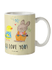 Mr. & Mrs. Panda Kindertasse Ostern Freundschaft mit Spruch in Blumig