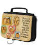 Mr. & Mrs. Panda Beautycase Igel Familie Design mit Spruch in Weiß