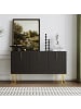 ABRIHOME 3-türiges Sideboard mit verstellbaren Regalen in Schwarz