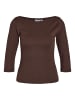Noisy may Bluse mit 3/4 Ärmeln in Coffee Bean1