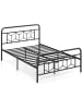 COSTWAY Doppelbett Metallgestell für 200 x 140 cm Matratze in Schwarz