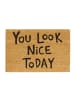 relaxdays Fußmatte You look nice in Natur - (B)60 x (T)40 cm