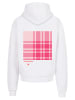 F4NT4STIC Ultra Heavy Hoodie Karo Pink in weiß