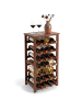 relaxdays Weinregal in Dunkelbraun - (B)47 x (H)94 x (T)26 cm
