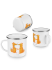 Mr. & Mrs. Panda Emaille Tasse Füchse Liebe ohne Spruch in Weiß