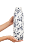 Beliani Blumenvase MULAI in Weiß/Blau - (W) 12 x (H) 35 x (L) 12 cm