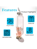 Intirilife Trinkflasche Wasserflasche mit Heilsteinen in Rosenquarz
