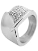 Adeliás Damen Ring aus Edelstahl mit Strass Steinchen in silber