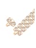 faina Women Wide Bracelet With Floral Motif in Rose Gold