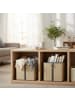 relaxdays 4 x Aufbewahrungskorb in Natur/ Schwarz - (B)30 x (H)30 x (T)30 cm