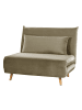 Beliani Schlafsofa SETTEN in Grün/Braun - (W) 104 x (H) 82 x (L) 90 cm