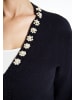 Usha Damen Cardigan Mit Perlen in Schwarz