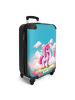MuchoWow Suitcase, Koffer, Reisekoffer Einhorn rosa blau