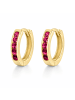 schmuck23 Gold Creolen 925 Silber Zirkonia 0,3 cm x 1,2 cm